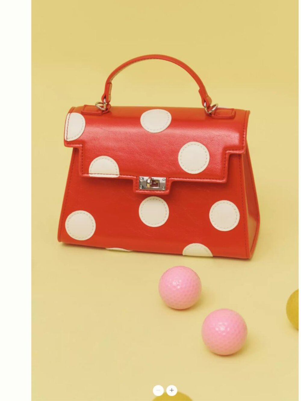 Melie Bianco Maisel Faux Leather Top-Handle Crossbody Bag Polka Dots RED